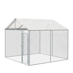 10' x 10' Outdoor Dog Kennel Playpen w/Cover, Outdoor Dog Runner, Pet Exercise House, Lockable Gate, 6' Chain-Link Fence, TMG-DCP1010