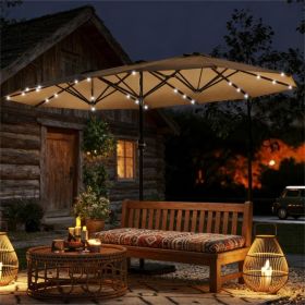 Garden sunshade umbrella, with base courtyard umbrella, outdoor umbrella, Khaki