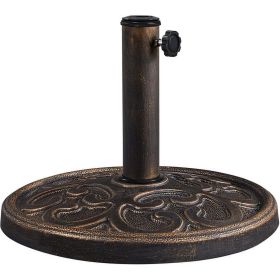 22lbs Metal Patio Market Umbrella Base for Outdoors, Bronze