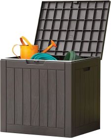Deck Box with 31 Gallon Capacity, Weatherproof Resin Lockable Outdoor Storage for Secure Package Deliveries and Indoor Storage in Garden or Patio