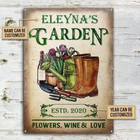 CIFbuy Personalized Gardening Flowers Love Metal Sign Plant Smiles Grow Love Vintage Garden Wall Decor (TikTok, temu pick-up service)