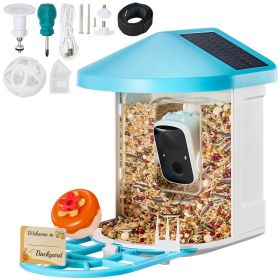 Smart Bird Feeder with Camera, 2K HD AI Identify 10000+ Bird Species, Solar-Powered Bird Watching Camera with Auto Capture & Instant Notify