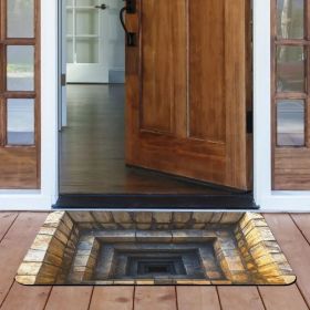 3D Optical Illusion Doormat Non-Slip Welcome Mat Realistic Stone Step Design Indoor/Outdoor Entrance Rug Easy Clean Durable Decor (size: 24 inches X 16 inches)